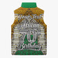 Personalized African 70th Birthday Sleeveless Puffer Jacket Tribal Animal Print Heritage Pattern