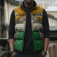 Personalized African 70th Birthday Sleeveless Puffer Jacket Tribal Animal Print Heritage Pattern