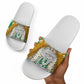 Personalized African 70th Birthday Slide Sandals Tribal Animal Print Heritage Pattern
