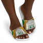 Personalized African 70th Birthday Slide Sandals Tribal Animal Print Heritage Pattern