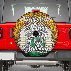 Personalized African 70th Birthday Spare Tire Cover Tribal Animal Print Heritage Pattern