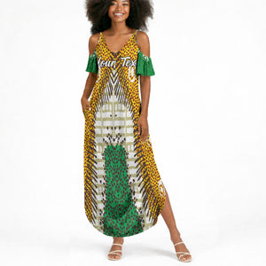 Personalized African 70th Birthday Summer Maxi Dress Tribal Animal Print Heritage Pattern