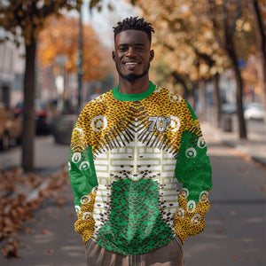 Personalized African 70th Birthday Sweatshirt Tribal Animal Print Heritage Pattern