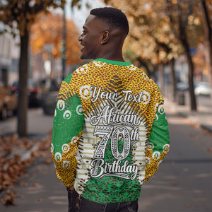 Personalized African 70th Birthday Sweatshirt Tribal Animal Print Heritage Pattern