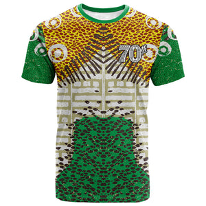 Personalized African 70th Birthday T shirt Tribal Animal Print Heritage Pattern