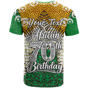 Personalized African 70th Birthday T shirt Tribal Animal Print Heritage Pattern