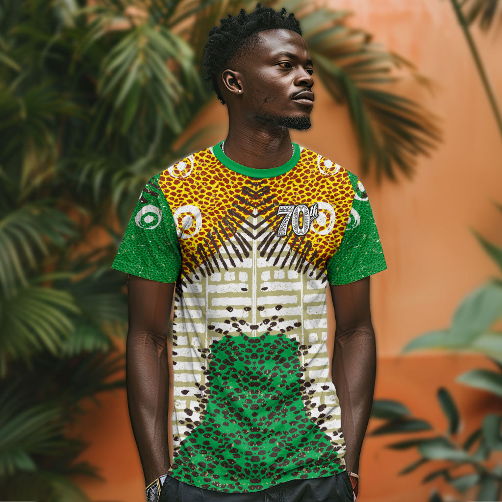 Personalized African 70th Birthday T shirt Tribal Animal Print Heritage Pattern