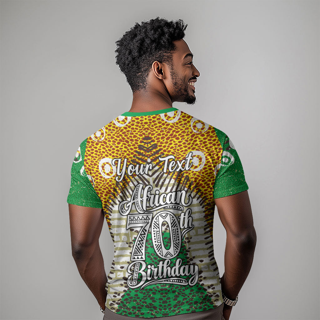 Personalized African 70th Birthday T shirt Tribal Animal Print Heritage Pattern