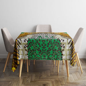 Personalized African 70th Birthday Tablecloth Tribal Animal Print Heritage Pattern