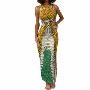 Personalized African 70th Birthday Tank Maxi Dress Tribal Animal Print Heritage Pattern
