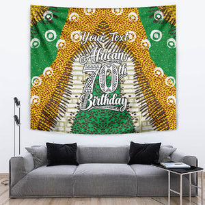 Personalized African 70th Birthday Tapestry Tribal Animal Print Heritage Pattern