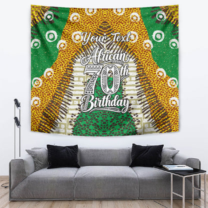 Personalized African 70th Birthday Tapestry Tribal Animal Print Heritage Pattern