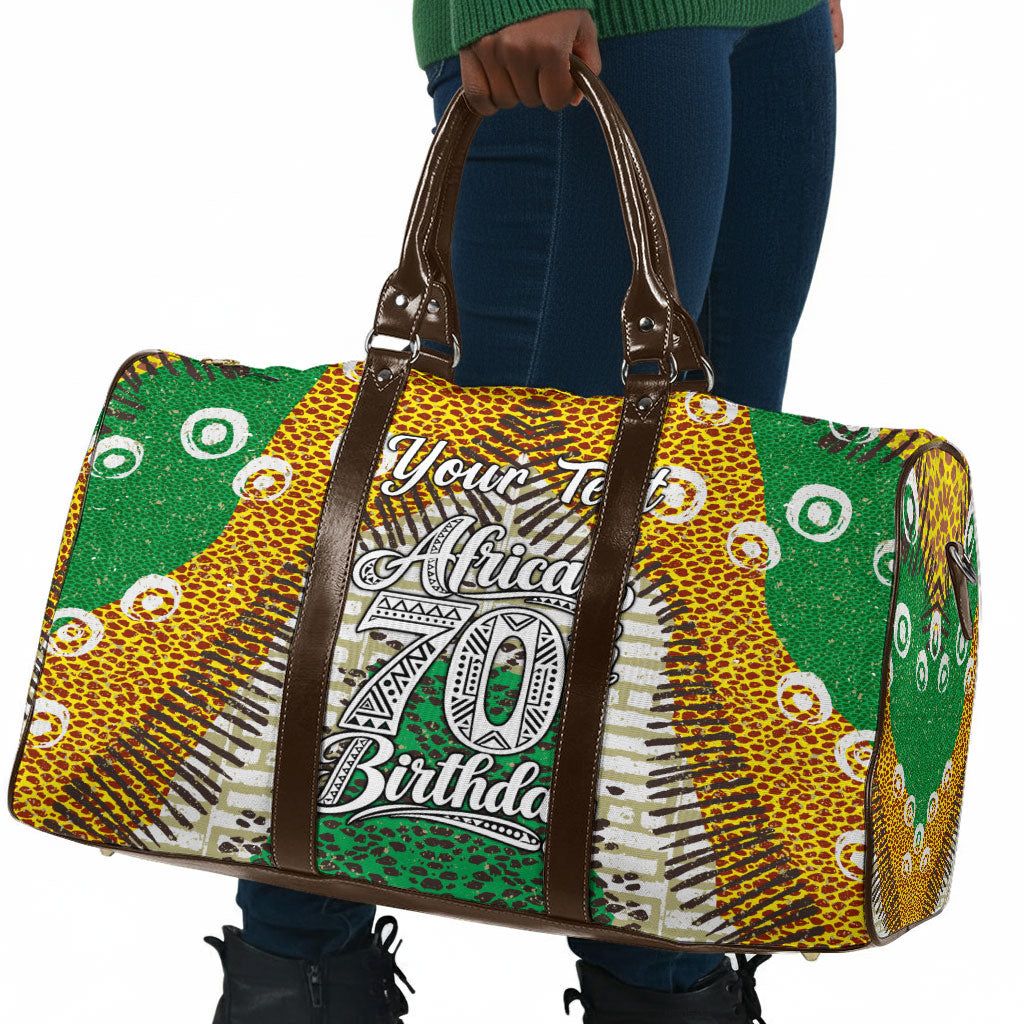 Personalized African 70th Birthday Travel Bag Tribal Animal Print Heritage Pattern