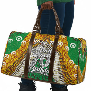 Personalized African 70th Birthday Travel Bag Tribal Animal Print Heritage Pattern