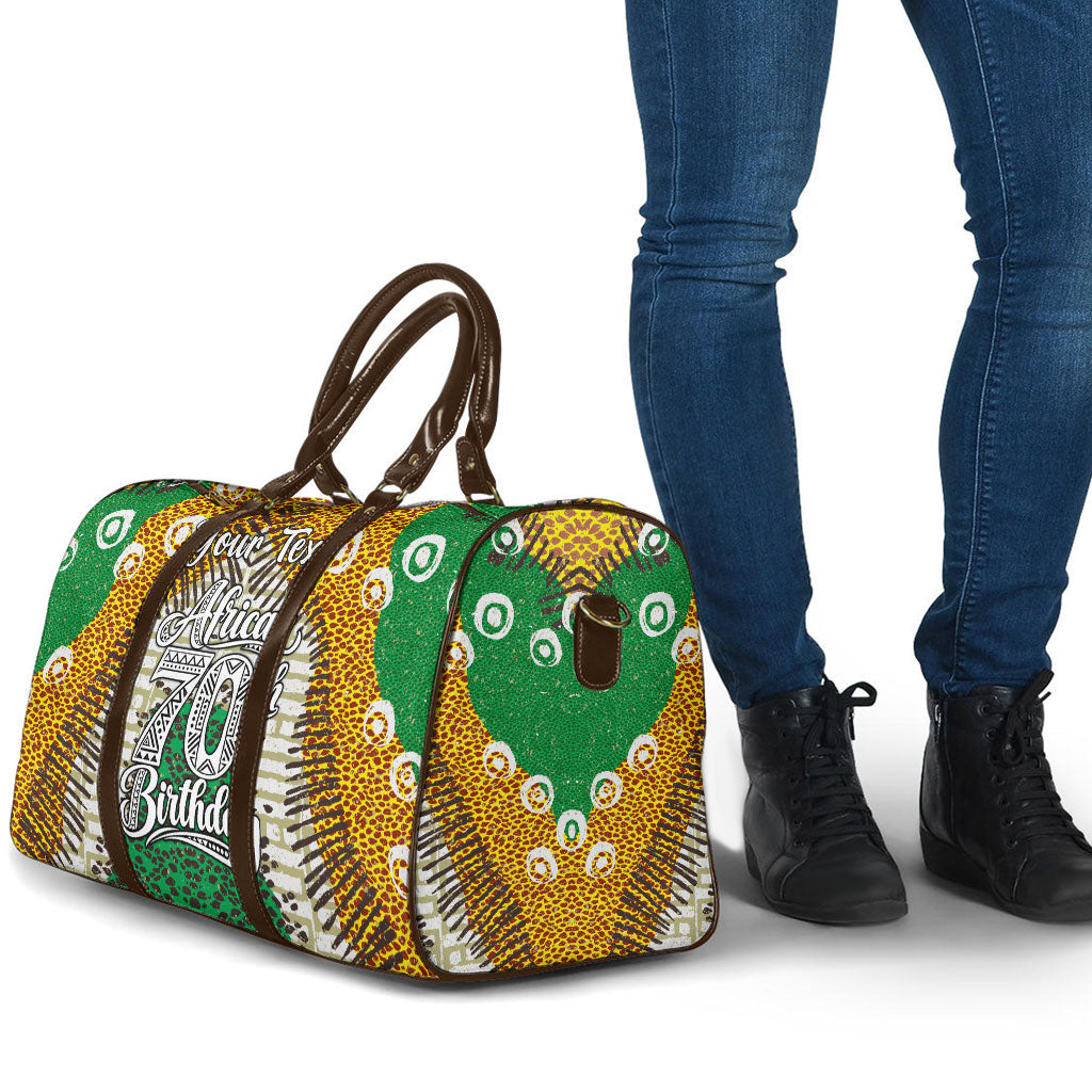 Personalized African 70th Birthday Travel Bag Tribal Animal Print Heritage Pattern