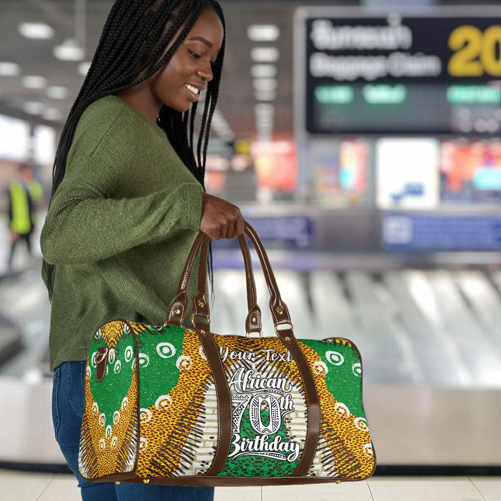 Personalized African 70th Birthday Travel Bag Tribal Animal Print Heritage Pattern