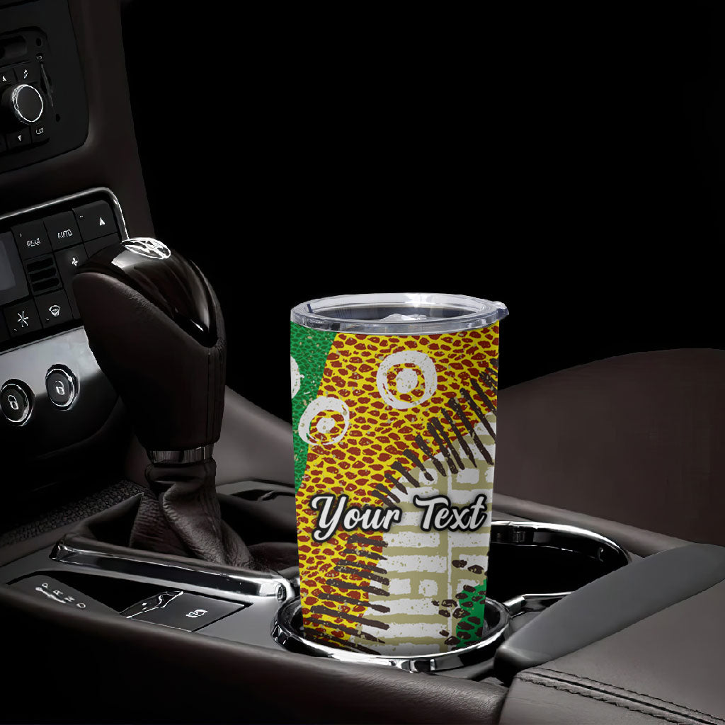 Personalized African 70th Birthday Tumbler Cup Tribal Animal Print Heritage Pattern