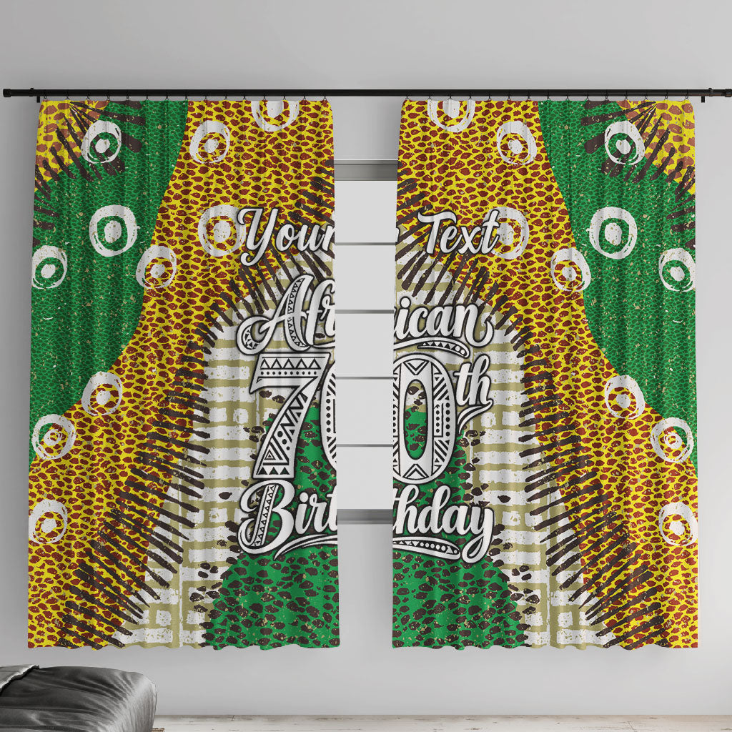Personalized African 70th Birthday Window Curtain Tribal Animal Print Heritage Pattern