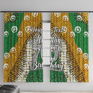 Personalized African 70th Birthday Window Curtain Tribal Animal Print Heritage Pattern