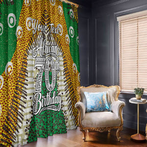 Personalized African 70th Birthday Window Curtain Tribal Animal Print Heritage Pattern