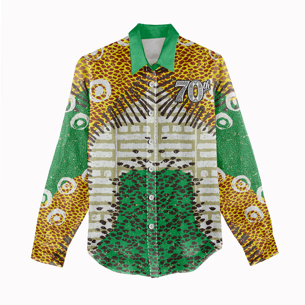 Personalized African 70th Birthday Women Casual Shirt Tribal Animal Print Heritage Pattern
