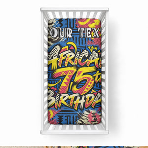 Personalized African 75th Birthday Baby Bed Cover Colorful Tribal Striped Heritage Art