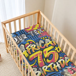Personalized African 75th Birthday Baby Bed Cover Colorful Tribal Striped Heritage Art