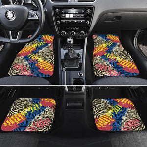 Personalized African 75th Birthday Car Mats Colorful Tribal Striped Heritage Art