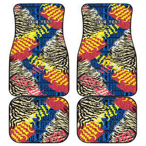 Personalized African 75th Birthday Car Mats Colorful Tribal Striped Heritage Art