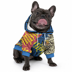 Personalized African 75th Birthday Pet Hoodie Colorful Tribal Striped Heritage Art