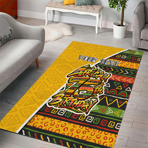 Personalized African 75th Birthday Area Rug Colorful Tribal Geometric Heritage Pattern