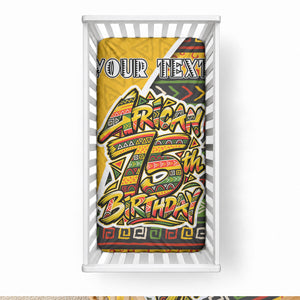 Personalized African 75th Birthday Baby Bed Cover Colorful Tribal Geometric Heritage Pattern