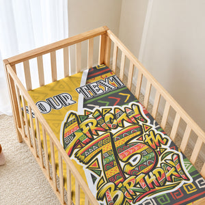 Personalized African 75th Birthday Baby Bed Cover Colorful Tribal Geometric Heritage Pattern