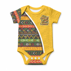 Personalized African 75th Birthday Baby Onesie Colorful Tribal Geometric Heritage Pattern