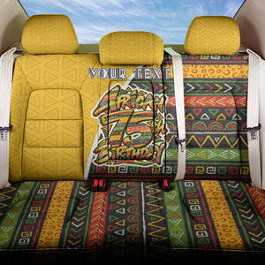 Personalized African 75th Birthday Back Car Seat Cover Colorful Tribal Geometric Heritage Pattern