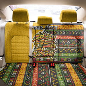 Personalized African 75th Birthday Back Car Seat Cover Colorful Tribal Geometric Heritage Pattern