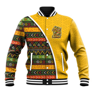 Personalized African 75th Birthday Baseball Jacket Colorful Tribal Geometric Heritage Pattern