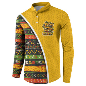 Personalized African 75th Birthday Button Sweatshirt Colorful Tribal Geometric Heritage Pattern