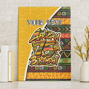 Personalized African 75th Birthday Canvas Wall Art Colorful Tribal Geometric Heritage Pattern