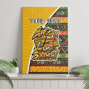 Personalized African 75th Birthday Canvas Wall Art Colorful Tribal Geometric Heritage Pattern