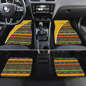 Personalized African 75th Birthday Car Mats Colorful Tribal Geometric Heritage Pattern