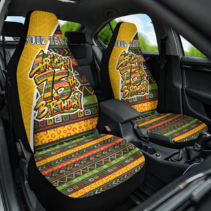 Personalized African 75th Birthday Car Seat Cover Colorful Tribal Geometric Heritage Pattern