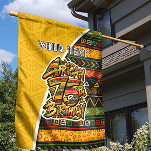 Personalized African 75th Birthday Garden Flag Colorful Tribal Geometric Heritage Pattern