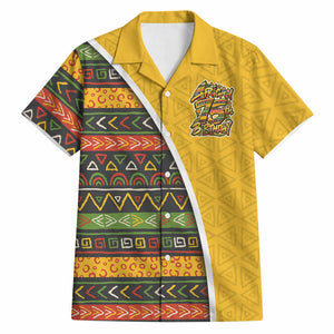 Personalized African 75th Birthday Hawaiian Shirt Colorful Tribal Geometric Heritage Pattern