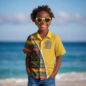 Personalized African 75th Birthday Kid Hawaiian Shirt Colorful Tribal Geometric Heritage Pattern