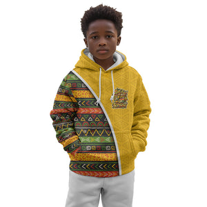 Personalized African 75th Birthday Kid Hoodie Colorful Tribal Geometric Heritage Pattern