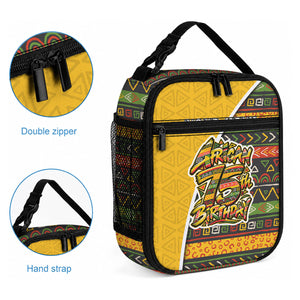 Personalized African 75th Birthday Lunch Bag Colorful Tribal Geometric Heritage Pattern