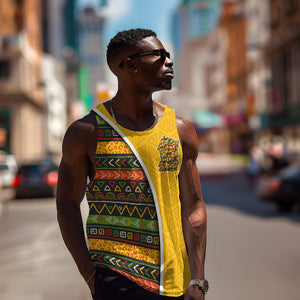 Personalized African 75th Birthday Men Tank Top Colorful Tribal Geometric Heritage Pattern