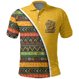 Personalized African 75th Birthday Polo Shirt Colorful Tribal Geometric Heritage Pattern