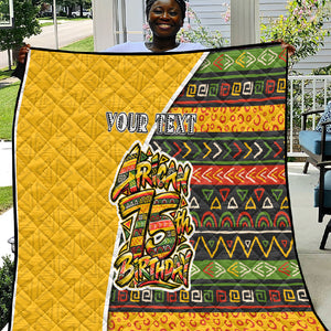 Personalized African 75th Birthday Quilt Colorful Tribal Geometric Heritage Pattern